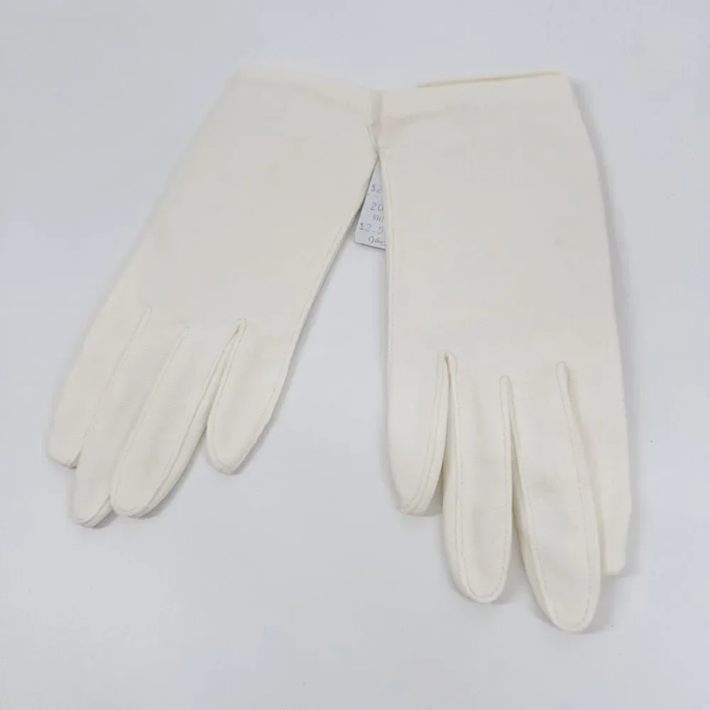 Van Raalte Vintage Wrist Length Gloves White Size 6.5‎ Dead-stock NWT